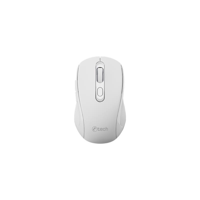 C-TECH WLM-12WH/Ergonomická/Optická/Pre pravákov/1 600 DPI/USB+BT/Biela