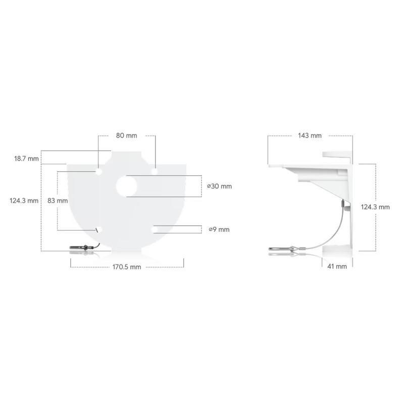 UBIQUITI ENTERPRISE - Ubiquiti UACC-AI-MS-4-AM-W - UniFi AI Multi Sensor 4 Camera Arm Mount, biela