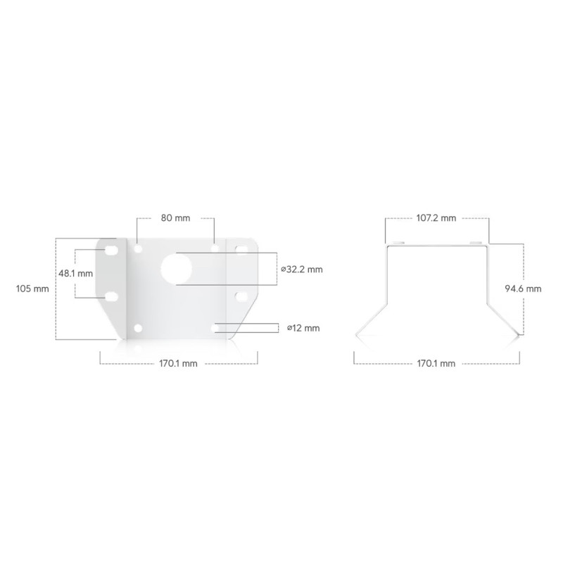 UBIQUITI ENTERPRISE - Ubiquiti UACC-AI-MS-4-AM-W - UniFi AI Multi Sensor 4 Camera Arm Mount, biela