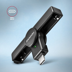 AXAGON CRE-SMPC, USB-C PocketReader čítačka kontaktných kariet Smart card (eObčanka, eID klient)