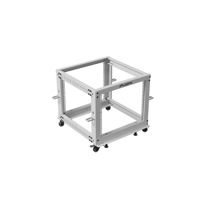 LANBERG OTVORENÝ RACK 19'' 9U 600X600-1100 NASTAVITEĽNÝ ŠEDÝ