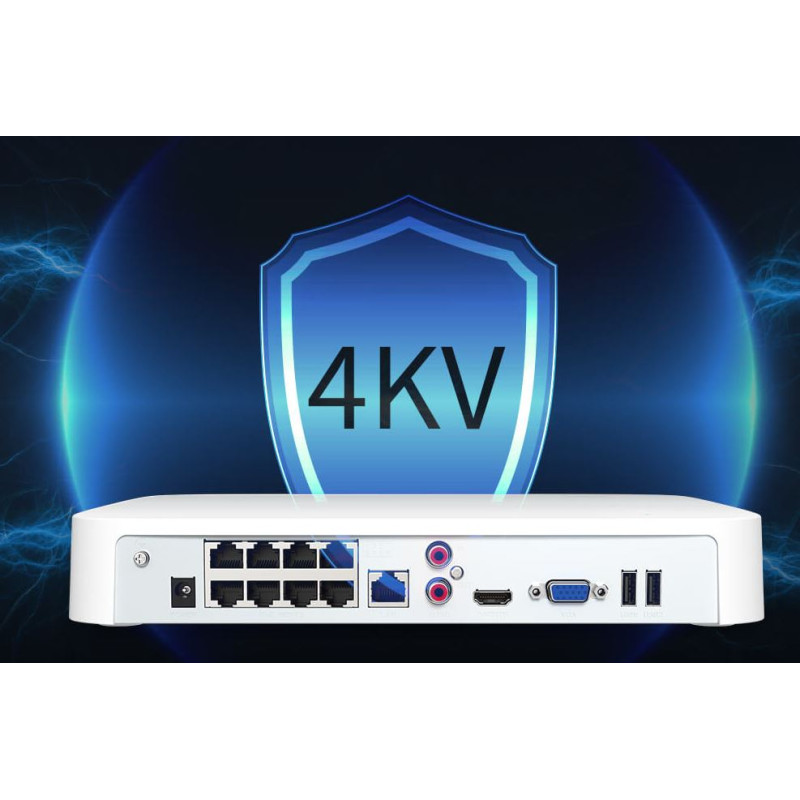 Tenda N6P-8H - PoE kamerový 4K NVR rekordér, 8 kanálov, H.265+, OnViF, zvuk, web. rozhranie, SK app