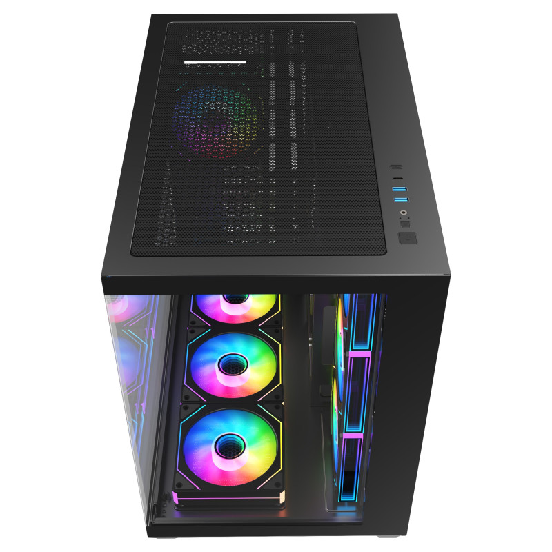FSP M341-BA/Midi Tower/Transpar./Čierna