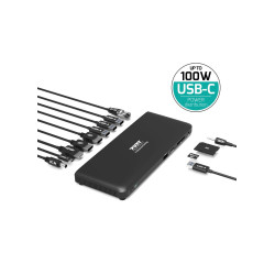 NONAME - PORT CONNECT Dokovacia stanica pre kancelárie, USB-C, 2x4K, čierna