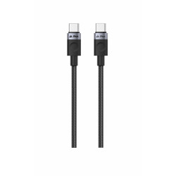 TEXTILNÝ KÁBEL USB-C / USB-C 1M, USB 2.0 ČIERNY