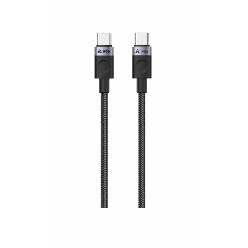 TEXTILNÝ KÁBEL USB-C / USB-C 1M, USB 2.0 ČIERNY