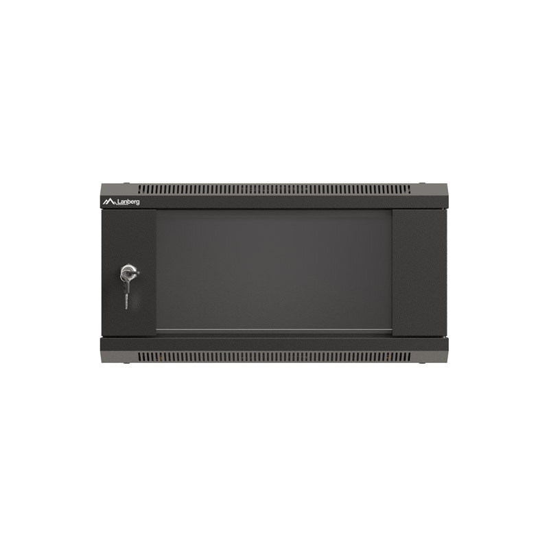 LANBERG RACKOVÁ SKRIŇA 19'' NÁSTENNÁ 4U/540X350 (FLAT PACK) S PRESKLENÝMI DVERMI ČIERNA