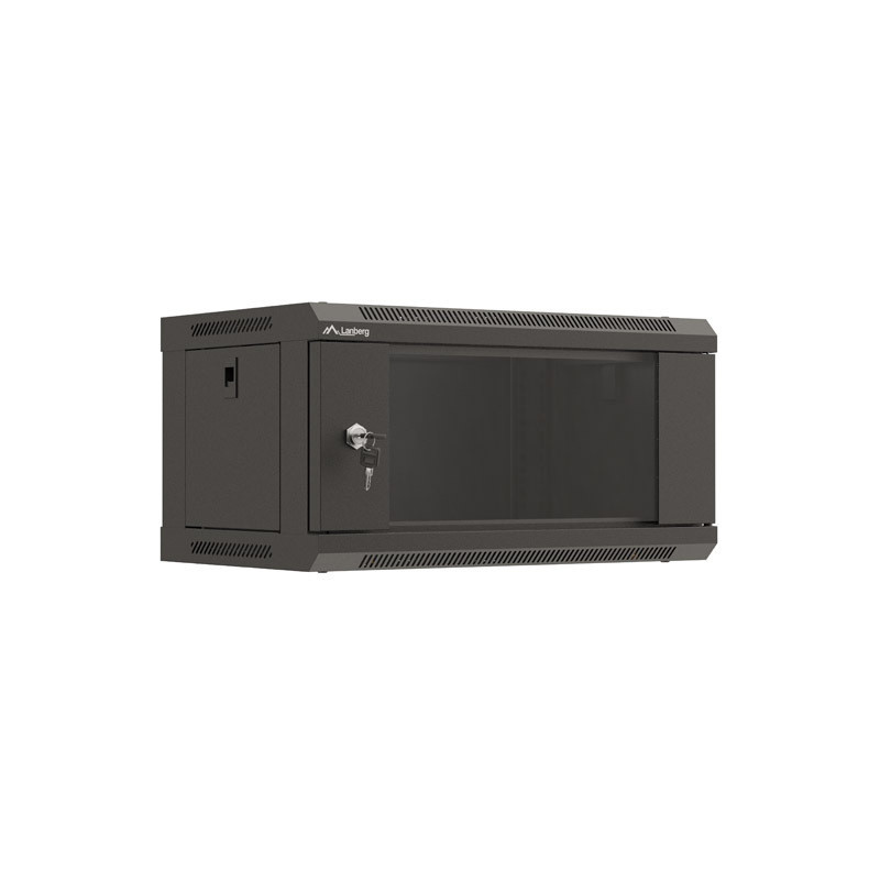 LANBERG RACKOVÁ SKRIŇA 19'' NÁSTENNÁ 4U/540X350 (FLAT PACK) S PRESKLENÝMI DVERMI ČIERNA