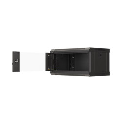 LANBERG RACKOVÁ SKRIŇA 19'' NÁSTENNÁ 4U/540X350 (FLAT PACK) S PRESKLENÝMI DVERMI ČIERNA