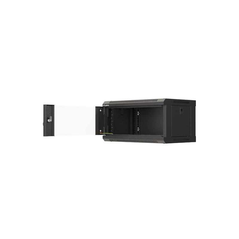 LANBERG RACKOVÁ SKRIŇA 19'' NÁSTENNÁ 4U/540X350 (FLAT PACK) S PRESKLENÝMI DVERMI ČIERNA