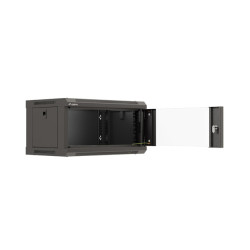 LANBERG RACKOVÁ SKRIŇA 19'' NÁSTENNÁ 4U/540X350 (FLAT PACK) S PRESKLENÝMI DVERMI ČIERNA