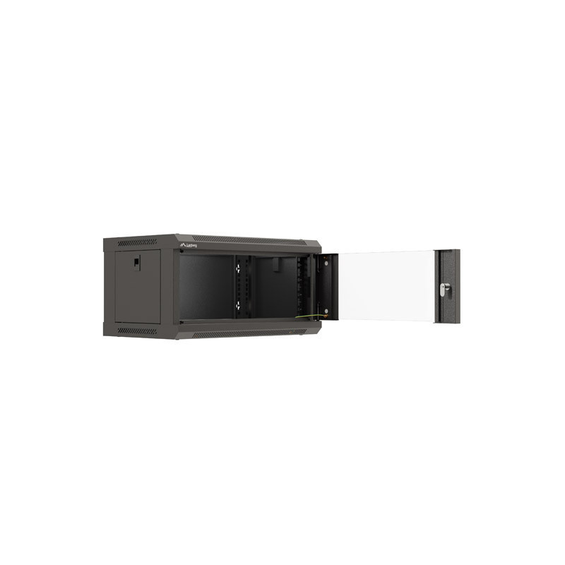 LANBERG RACKOVÁ SKRIŇA 19'' NÁSTENNÁ 4U/540X350 (FLAT PACK) S PRESKLENÝMI DVERMI ČIERNA