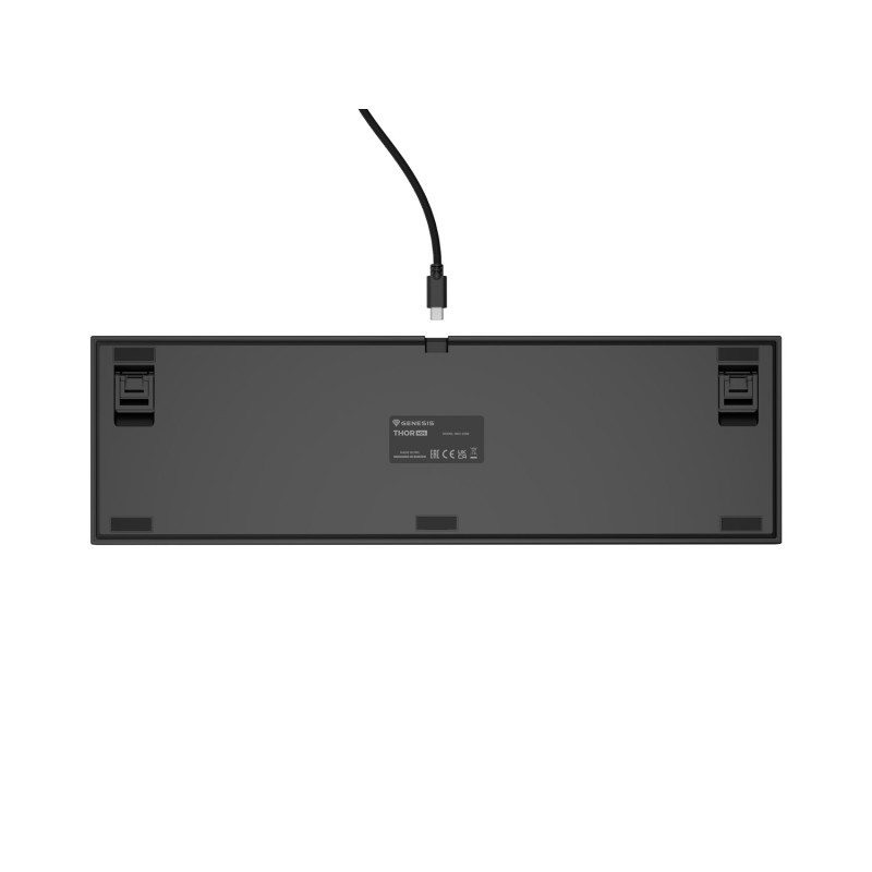 Herná mechanická klávesnica Genesis THOR 404/RGB/Outemu Peach Silent/Drôtové USB-A/US layout/Čierna