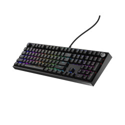 Herná mechanická klávesnica Genesis THOR 404/RGB/Outemu Peach Silent/Drôtové USB-A/US layout/Čierna