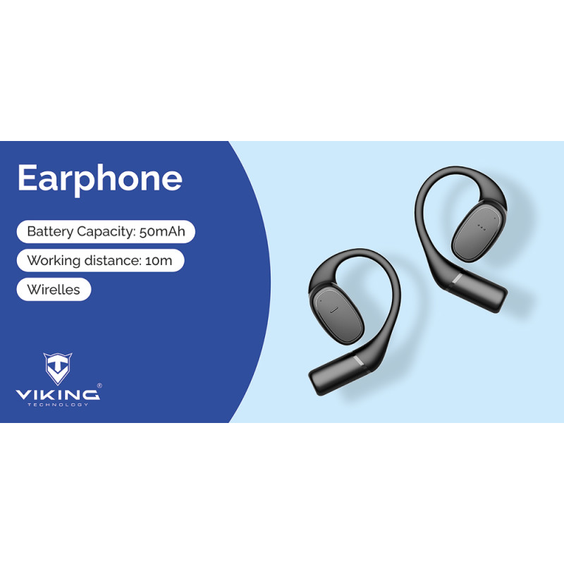 Bezdrôtové Bluetooth slúchadlá Viking V49/BT/Bezdrôt/Čierna