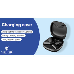 Bezdrôtové Bluetooth slúchadlá Viking V49/BT/Bezdrôt/Čierna