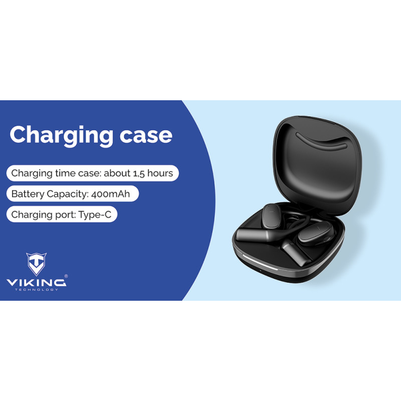 Bezdrôtové Bluetooth slúchadlá Viking V49/BT/Bezdrôt/Čierna