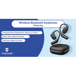 Bezdrôtové Bluetooth slúchadlá Viking V49/BT/Bezdrôt/Čierna