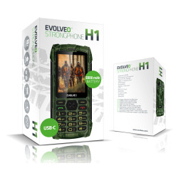 EVOLVEO StrongPhone H1, IP68 odolný Dual SIM telefón, 2,8'' LCD, 5000mAh, Powerbanka, lovec. kamufláž