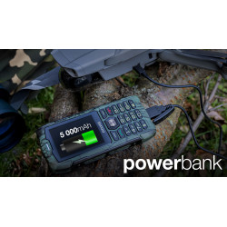 EVOLVEO StrongPhone H1, IP68 odolný Dual SIM telefón, 2,8'' LCD, 5000mAh, Powerbanka, lovec. kamufláž