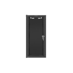 LANBERG RACKOVÁ SKRIŇA 10'' NÁSTENNÁ 12U/280X310 (FLAT PACK) S PRESKLENÝMI DVERMI ČIERNA