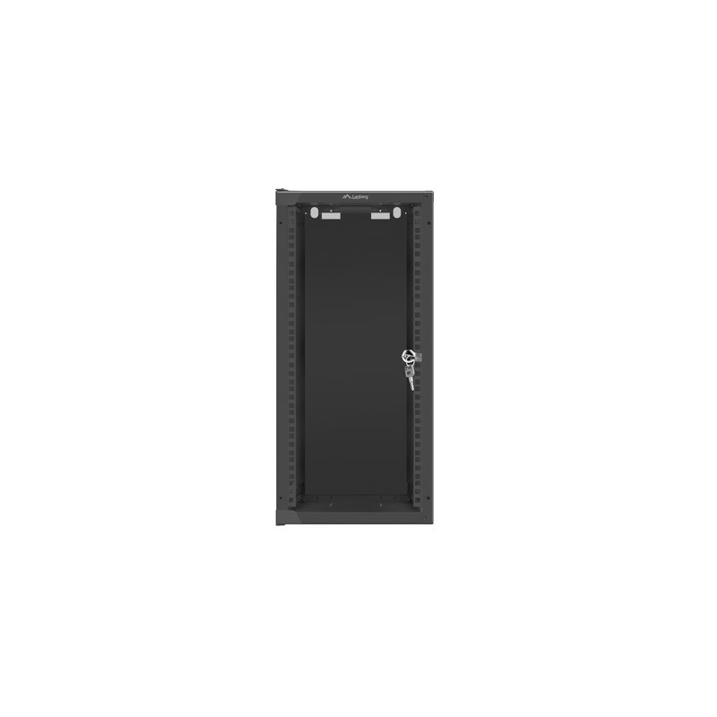 LANBERG RACKOVÁ SKRIŇA 10'' NÁSTENNÁ 12U/280X310 (FLAT PACK) S PRESKLENÝMI DVERMI ČIERNA