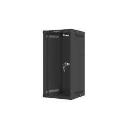 LANBERG RACKOVÁ SKRIŇA 10'' NÁSTENNÁ 12U/280X310 (FLAT PACK) S PRESKLENÝMI DVERMI ČIERNA