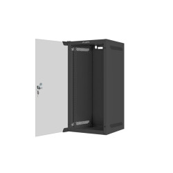 LANBERG RACKOVÁ SKRIŇA 10'' NÁSTENNÁ 12U/280X310 (FLAT PACK) S PRESKLENÝMI DVERMI ČIERNA