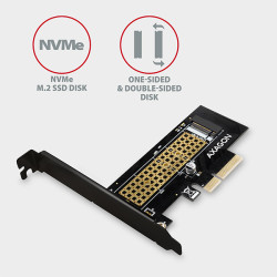 AXAGON PCEM2-N, PCIe x4 - M.2 NVMe M-key slot adaptér, vr. LP