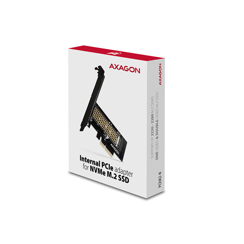 AXAGON PCEM2-N, PCIe x4 - M.2 NVMe M-key slot adaptér, vr. LP