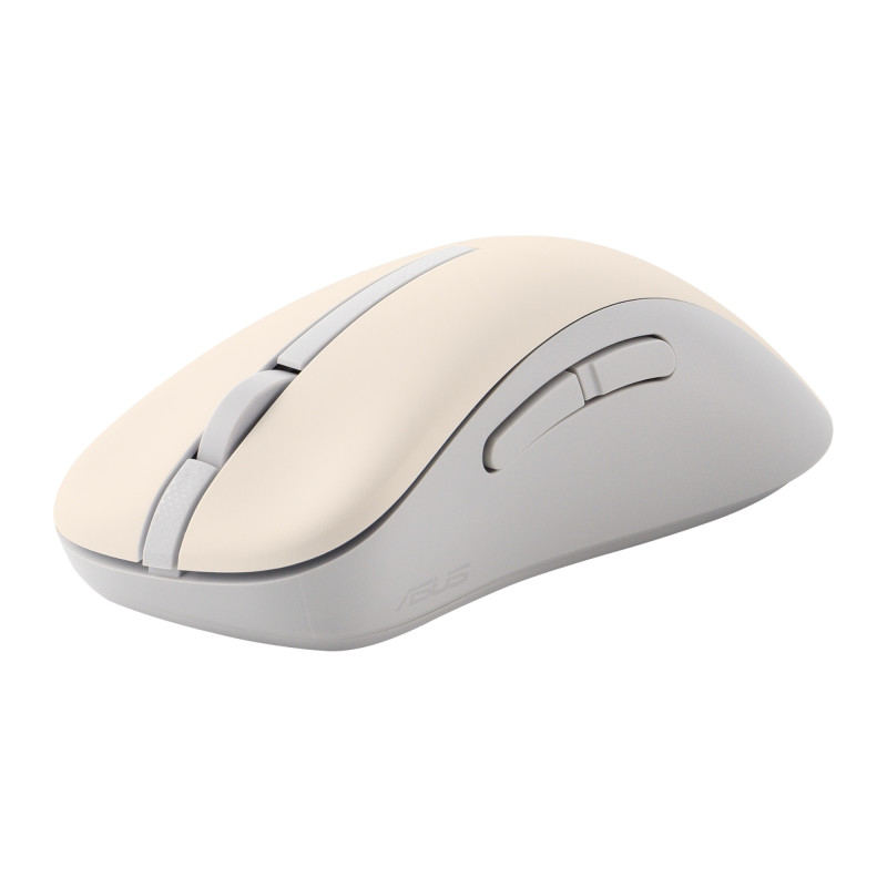 ASUS Wireless Mouse MD102/Kancelárska/Optická/Pre pravákov/1 600 DPI/USB+BT/Béžová