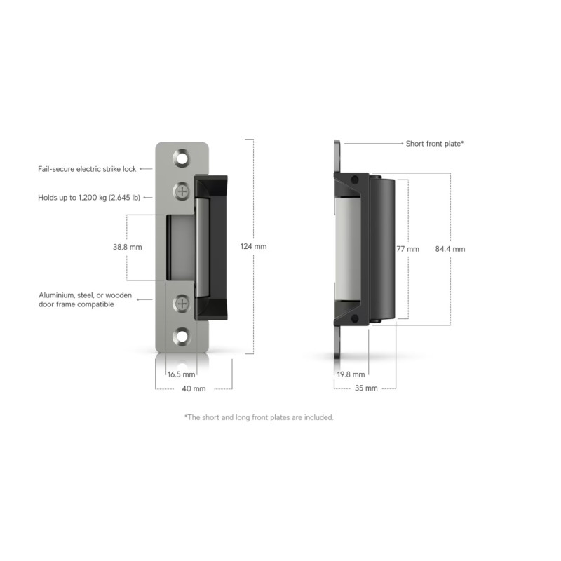 Ubiquiti UACC-Lock-Strike-Secure-15mm, UniFi Access Fail-Secure Strike Lock 15mm