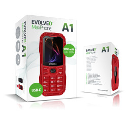 EVOLVEO MaxPhone A1, tlačidlový Dual SIM telefón, červený