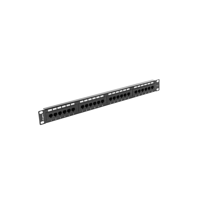 LANBERG PATCH PANEL 24 PORTOV 1U 19'' CAT.6 UTP ČIERNY