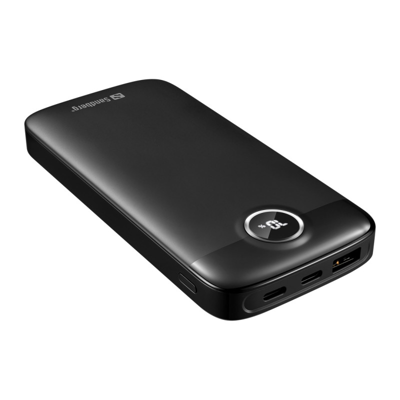 NONAME - Sandberg SemiSolidState Powerbank 10000 mAh PD20W, kompaktná powerbanka, čierna