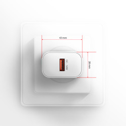 AXAGON ACU-QC18W, nabíjačka do siete 18W, 1x port USB-A, QC3.0/AFC/Apple, biela