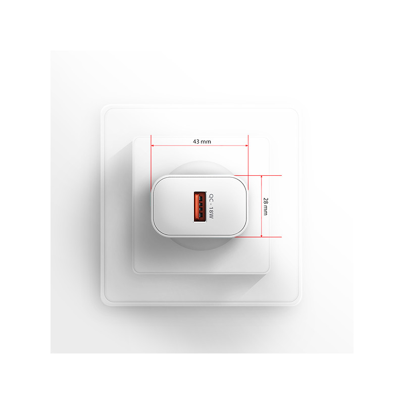 AXAGON ACU-QC18W, nabíjačka do siete 18W, 1x port USB-A, QC3.0/AFC/Apple, biela