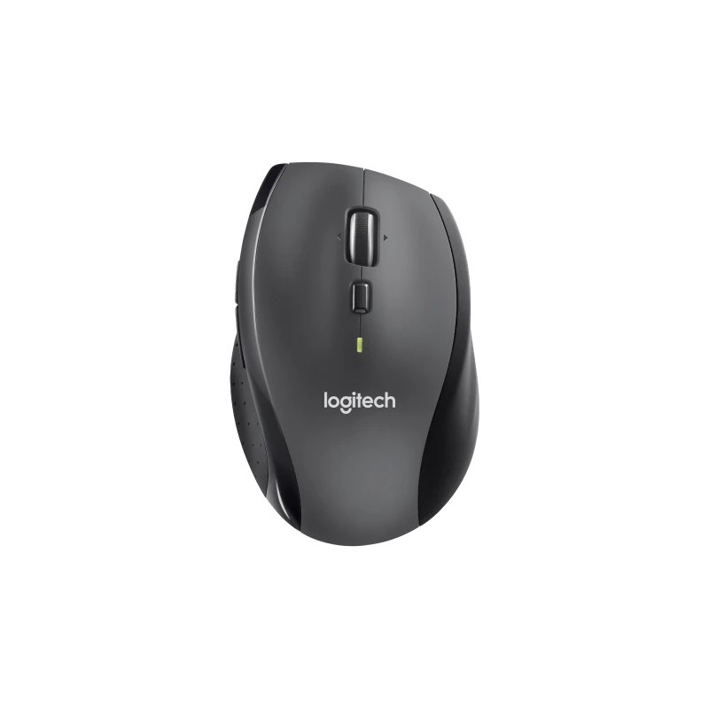 Logitech M705 Marathon/Kancelárska/Optická/Pre pravákov/1 000 DPI/Bezdrôtová USB/Čierna-šedá