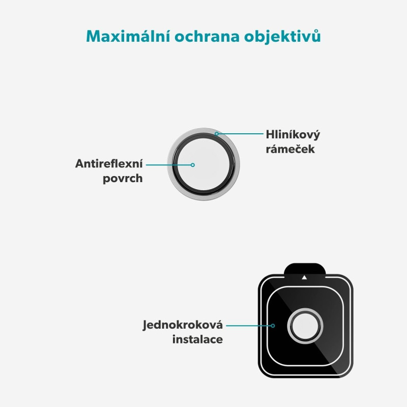 Epico Alu Lens Protectors iPhone Air - strieborná