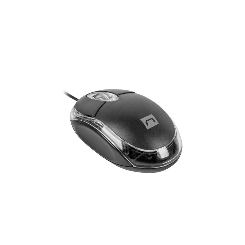 Natec optická myš VIREO 2/1000 DPI/Kancelárska/Optická/1 000 DPI/Drôtová USB/Čierna