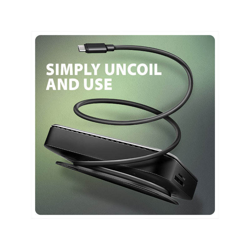 AXAGON HMC-UFO, USB 10Gbps húb, 2x USB-A, USB-C, HDMI 4k/60, RJ-45, M.2 slot, SD/mSD, audio, PD