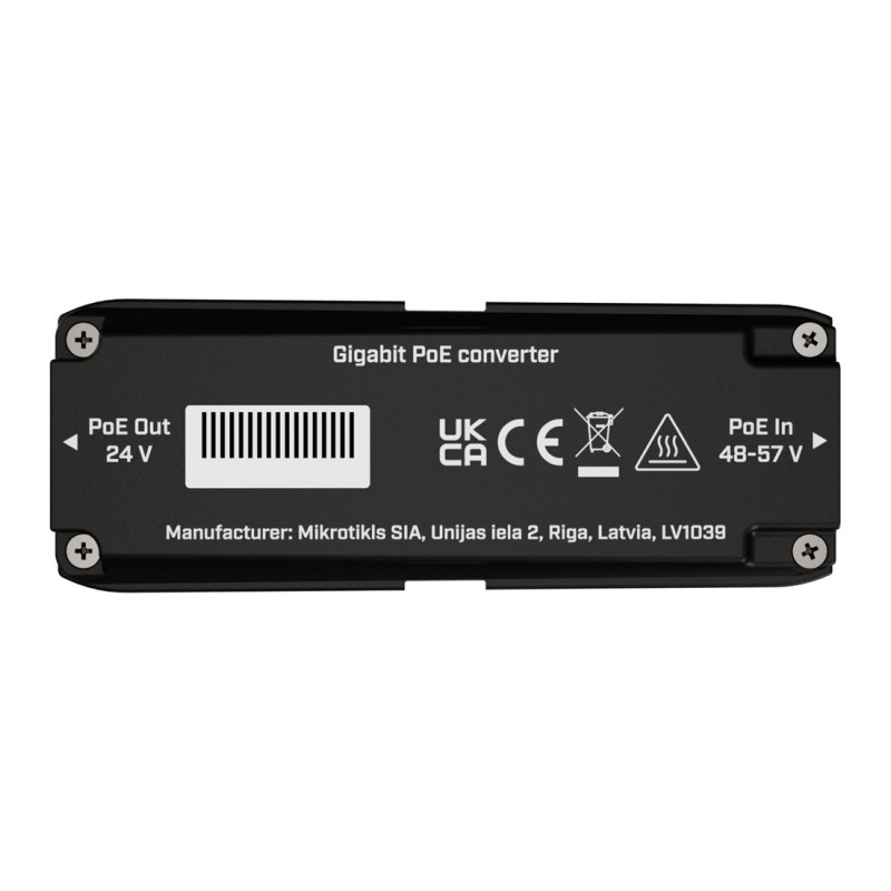 MikroTik GPOE-CON-mini, 48 to 24V 10/100/1000Mbps PoE converter 802.3af a 802.3at PoE, outdoor