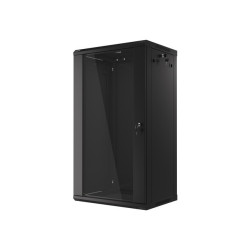 LANBERG 19'' RACKOVÁ SKRIŇA PRO MONTÁŽ NA STENU 22U/600X450 (FLAT PACK) S PROSKLENÝMI DVERMI ČIERNA V2