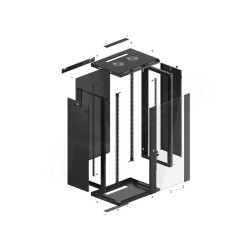 LANBERG 19'' RACKOVÁ SKRIŇA PRO MONTÁŽ NA STENU 22U/600X450 (FLAT PACK) S PROSKLENÝMI DVERMI ČIERNA V2