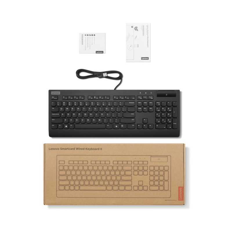 Lenovo Smartcard Wired Keyboard II AI-US Euro/Drôtové USB-A/US/Čierna