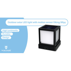 Vonkajšie solárne LED svetlo Viking SR54/ Solárne LED svetlo / Pohybový senzor / 800 lm / IP65