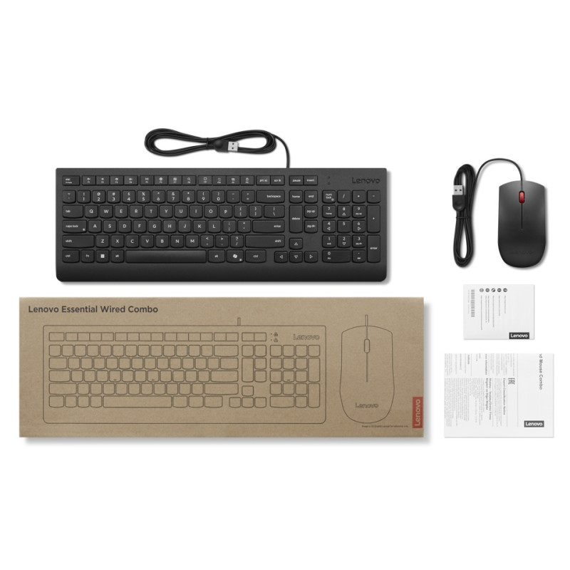 Lenovo Essential Wired Keyboard a myš A1 US sE