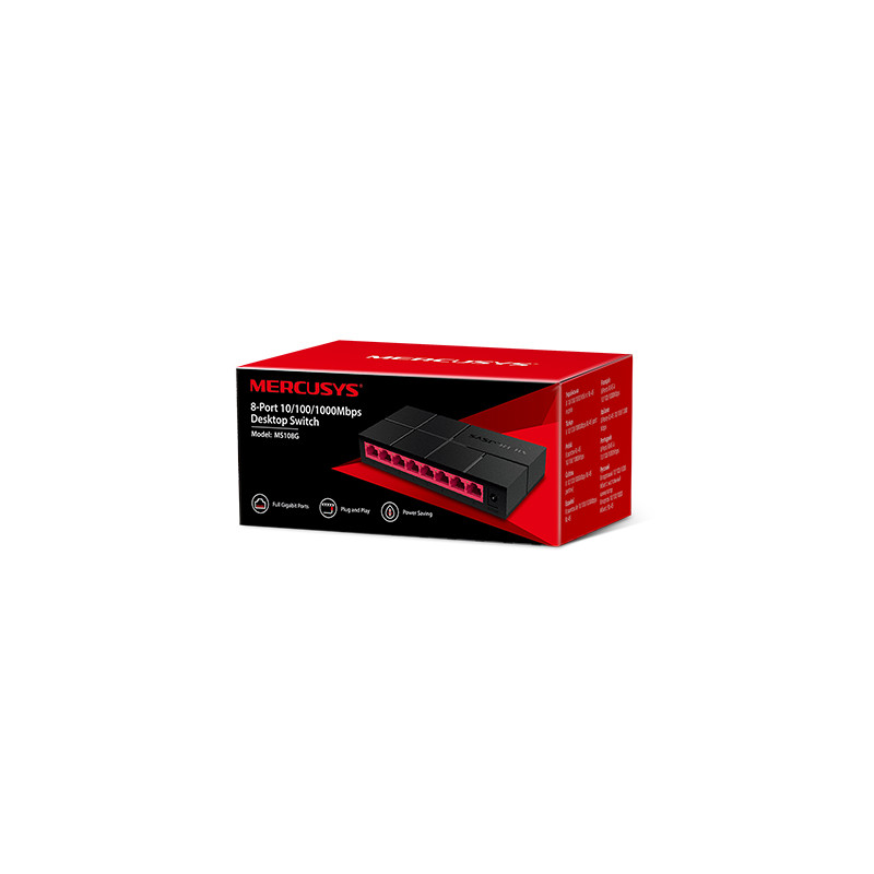 Mercusys MS108G 8x10/100/1000 switch, plastic case