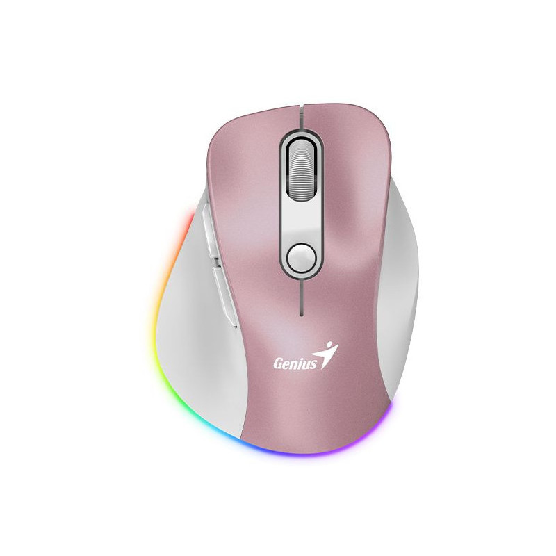 Genius Ergo 9000S Pre/Ergonomická/Optická/Pre pravákov/2 400 DPI/USB+BT/Ružová