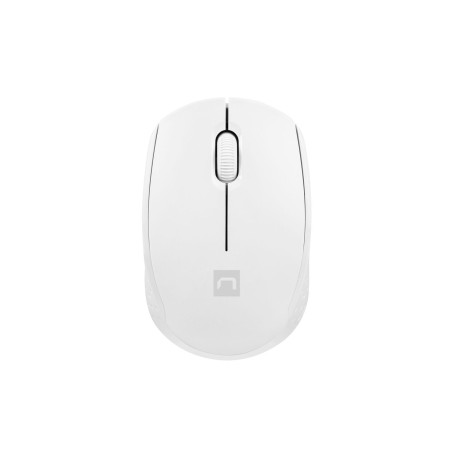 Myš Natec STORK/Kancelárska/Optická/1 600 DPI/Bezdrôtová USB/Biela